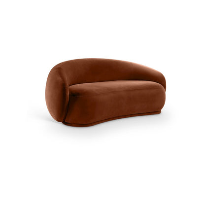 Emery Cognac Velvet Loveseat