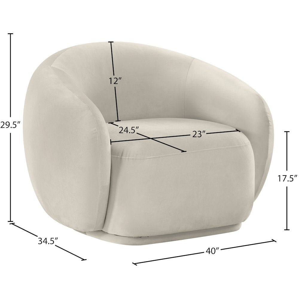 Emery Cream Velvet Chair