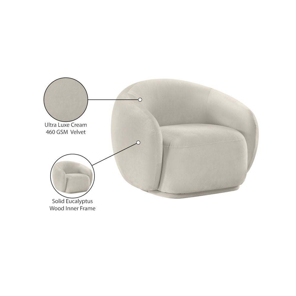Emery Cream Velvet Chair