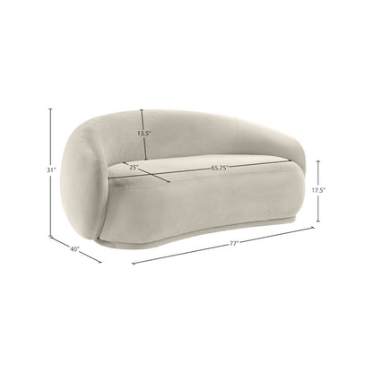 Emery Cream Velvet Loveseat