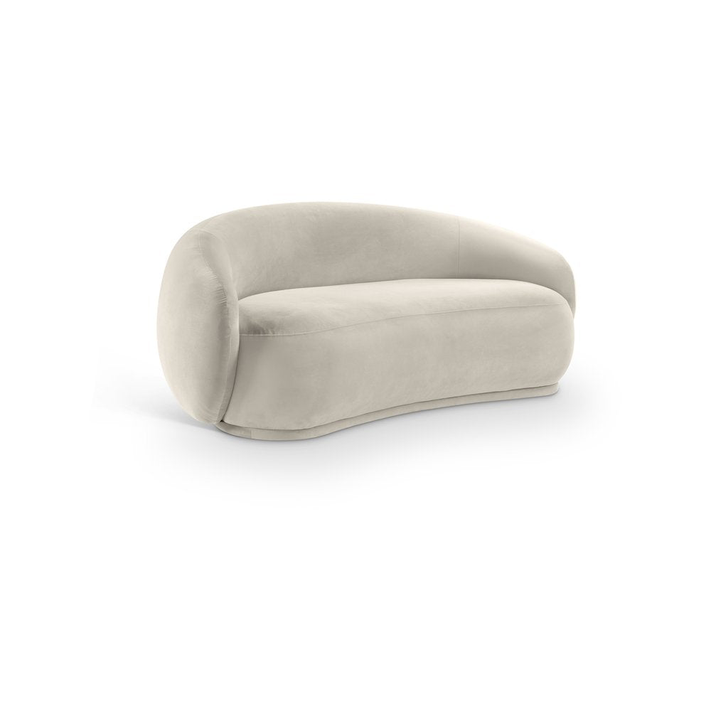 Emery Cream Velvet Loveseat