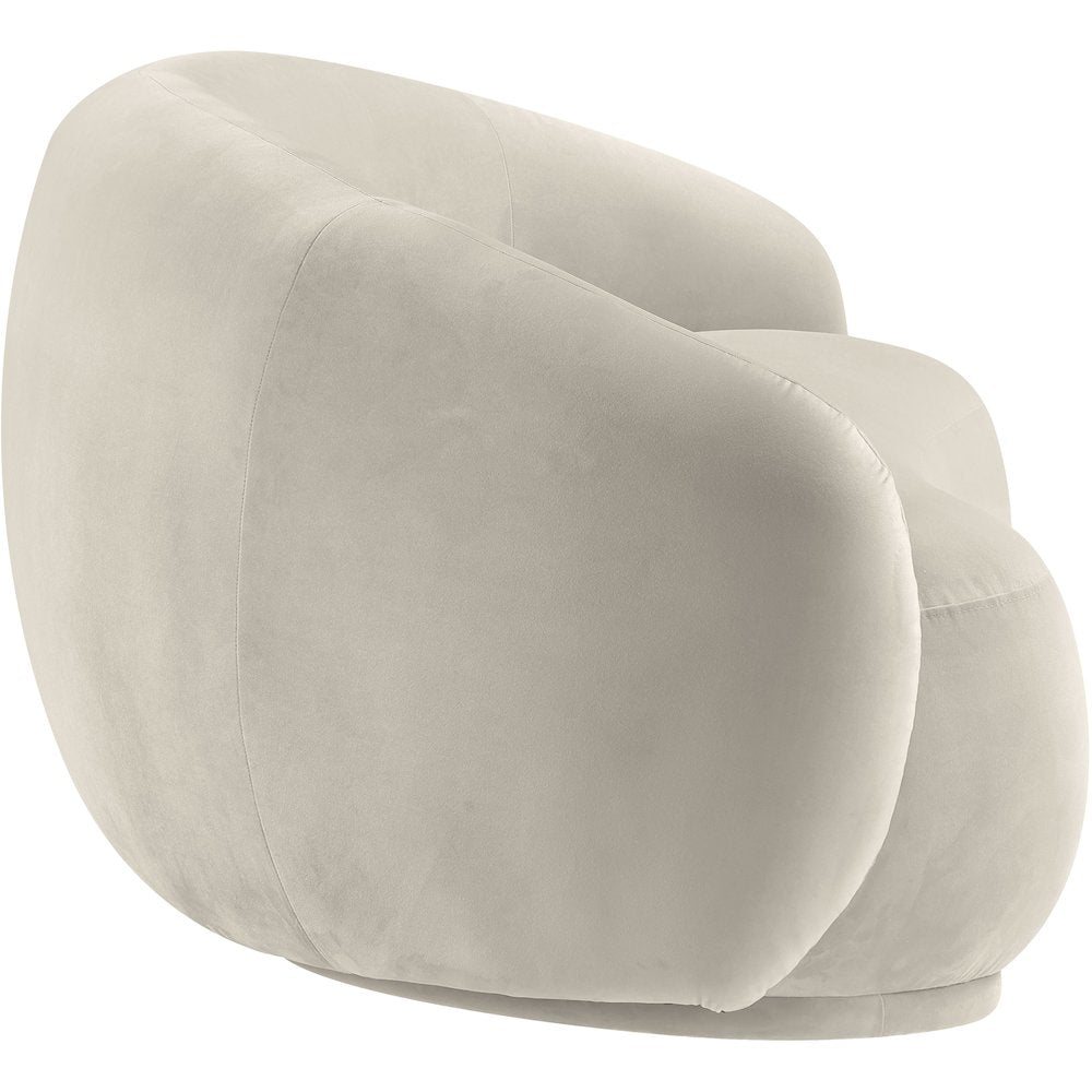 Emery Cream Velvet Loveseat