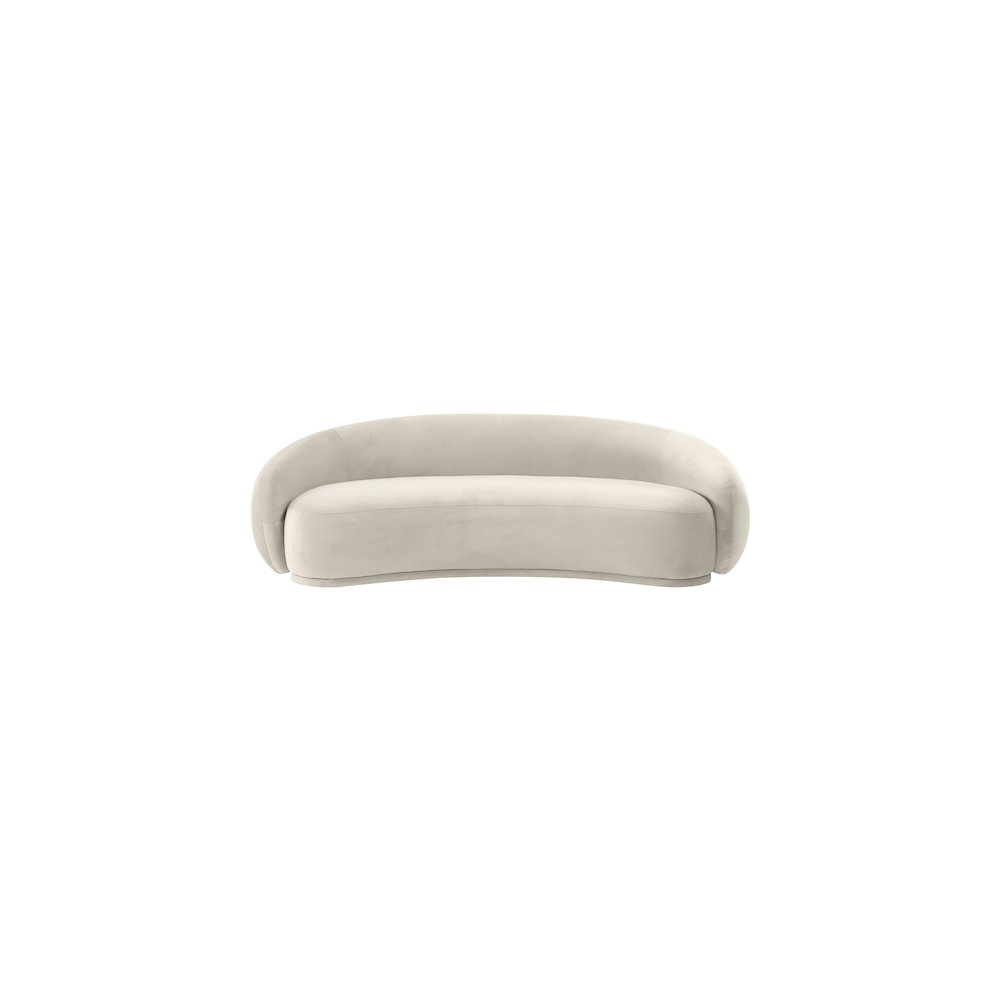 Emery 93" Cream Velvet Upholstered Sofa