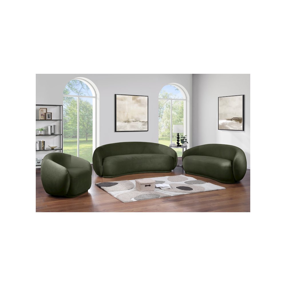Emery Green Velvet Loveseat