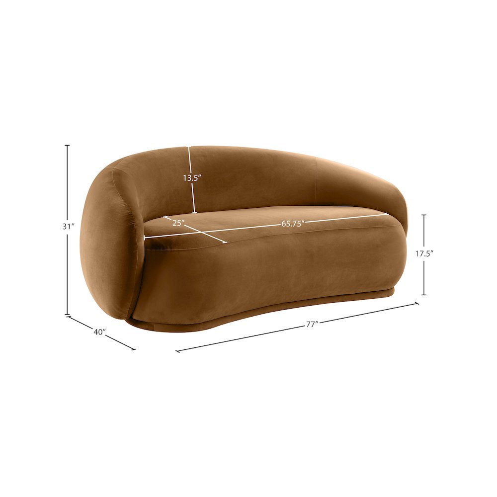 Emery Saddle Velvet Loveseat