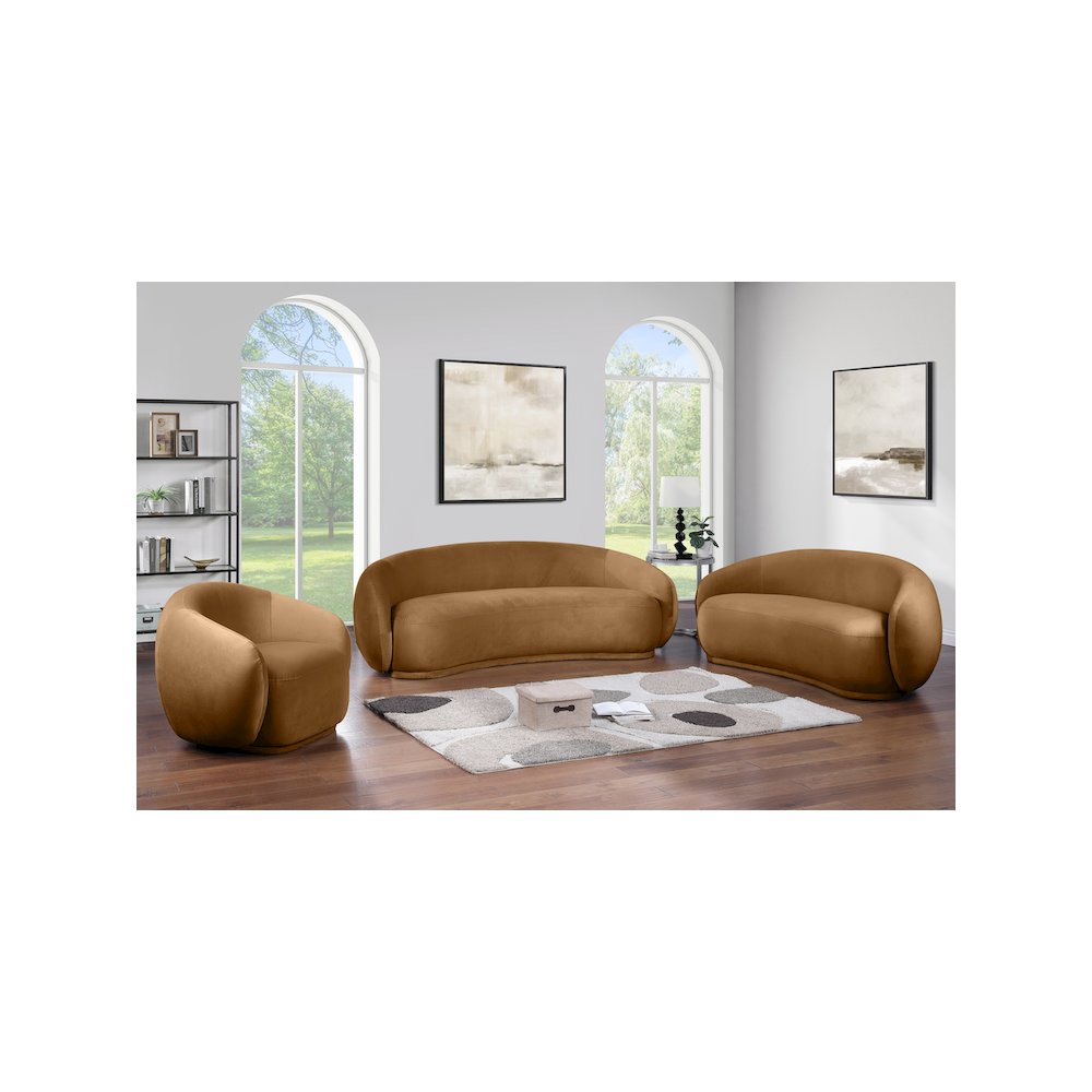 Emery Saddle Velvet Loveseat