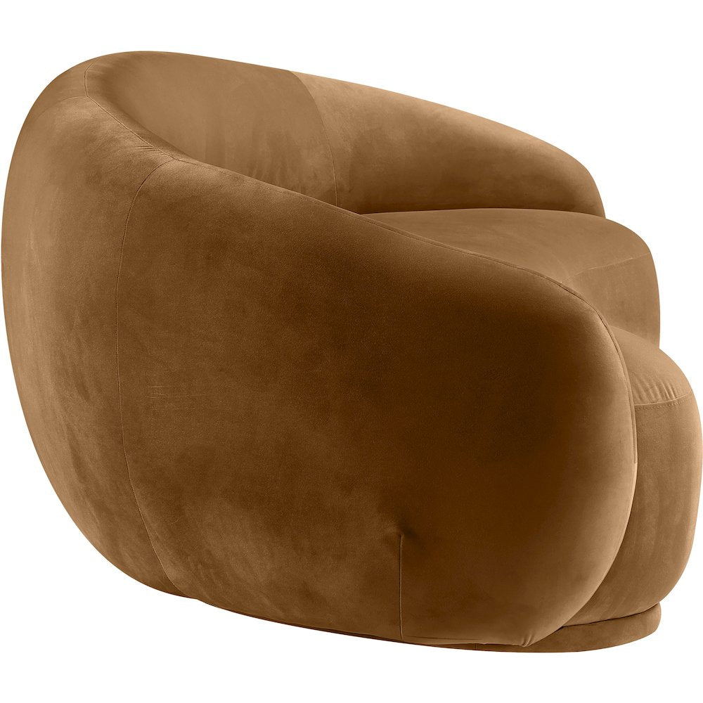 Emery 93" Saddle Velvet Upholstered Sofa
