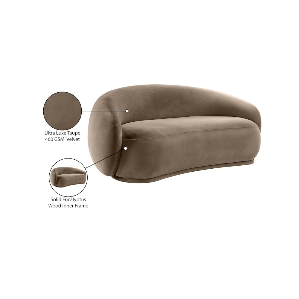 Emery Taupe Velvet Loveseat