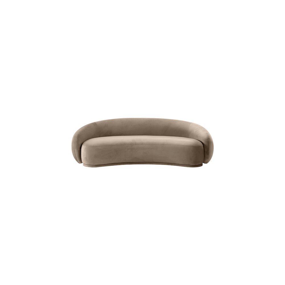 Emery 93" Taupe Velvet Upholstered Sofa