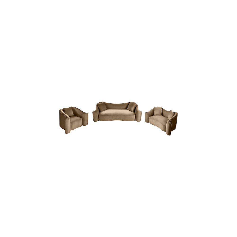 Destin Beige Velvet Loveseat