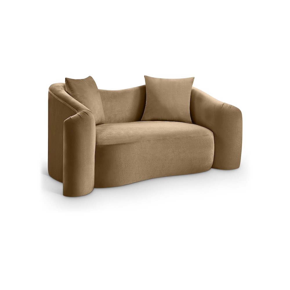 Destin Beige Velvet Loveseat
