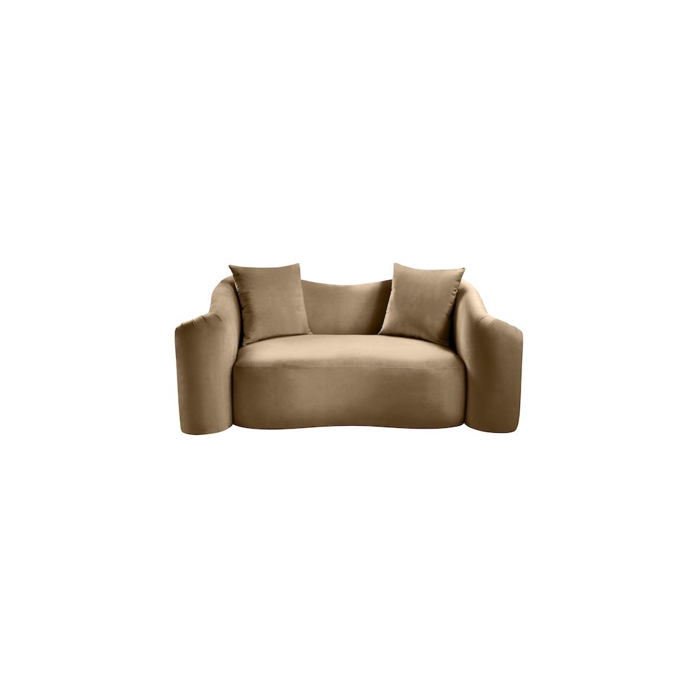 Destin Beige Velvet Loveseat