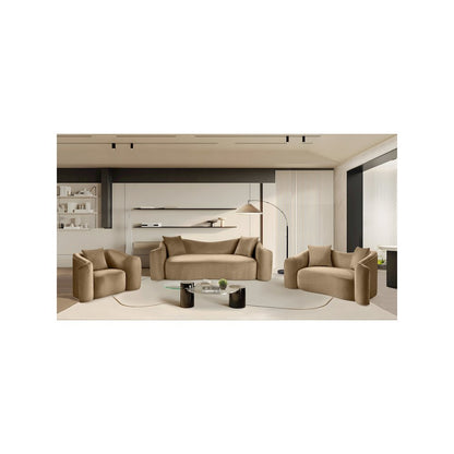 Destin Beige Velvet Sofa