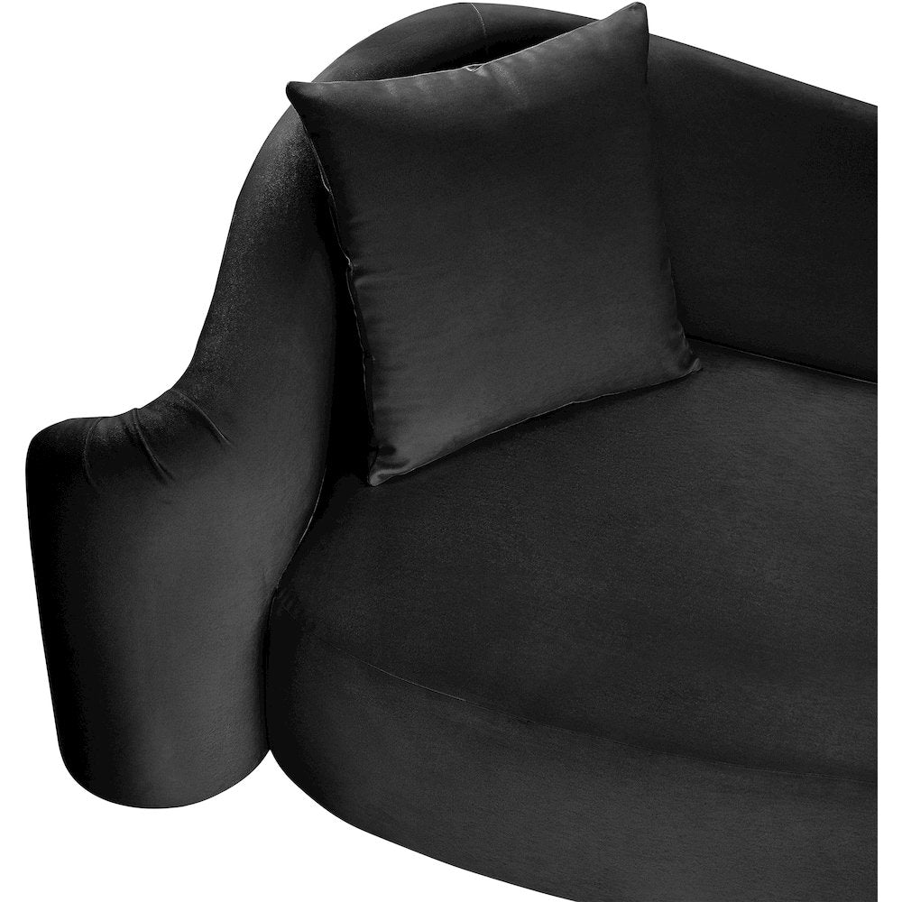 Destin Black Velvet Loveseat