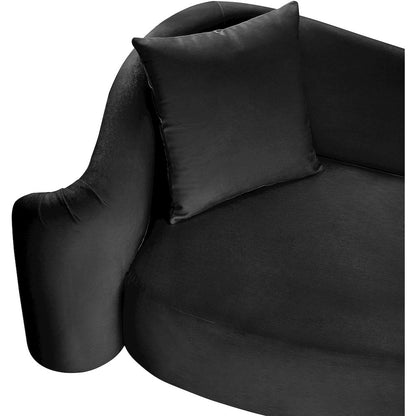 Destin Black Velvet Loveseat