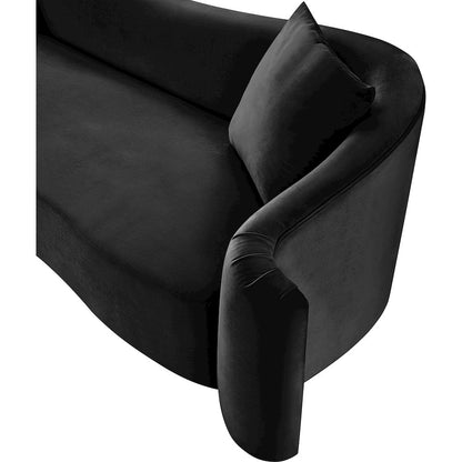 Destin Black Velvet Loveseat