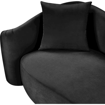Destin Black Velvet Loveseat