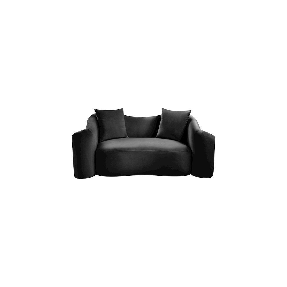 Destin Black Velvet Loveseat
