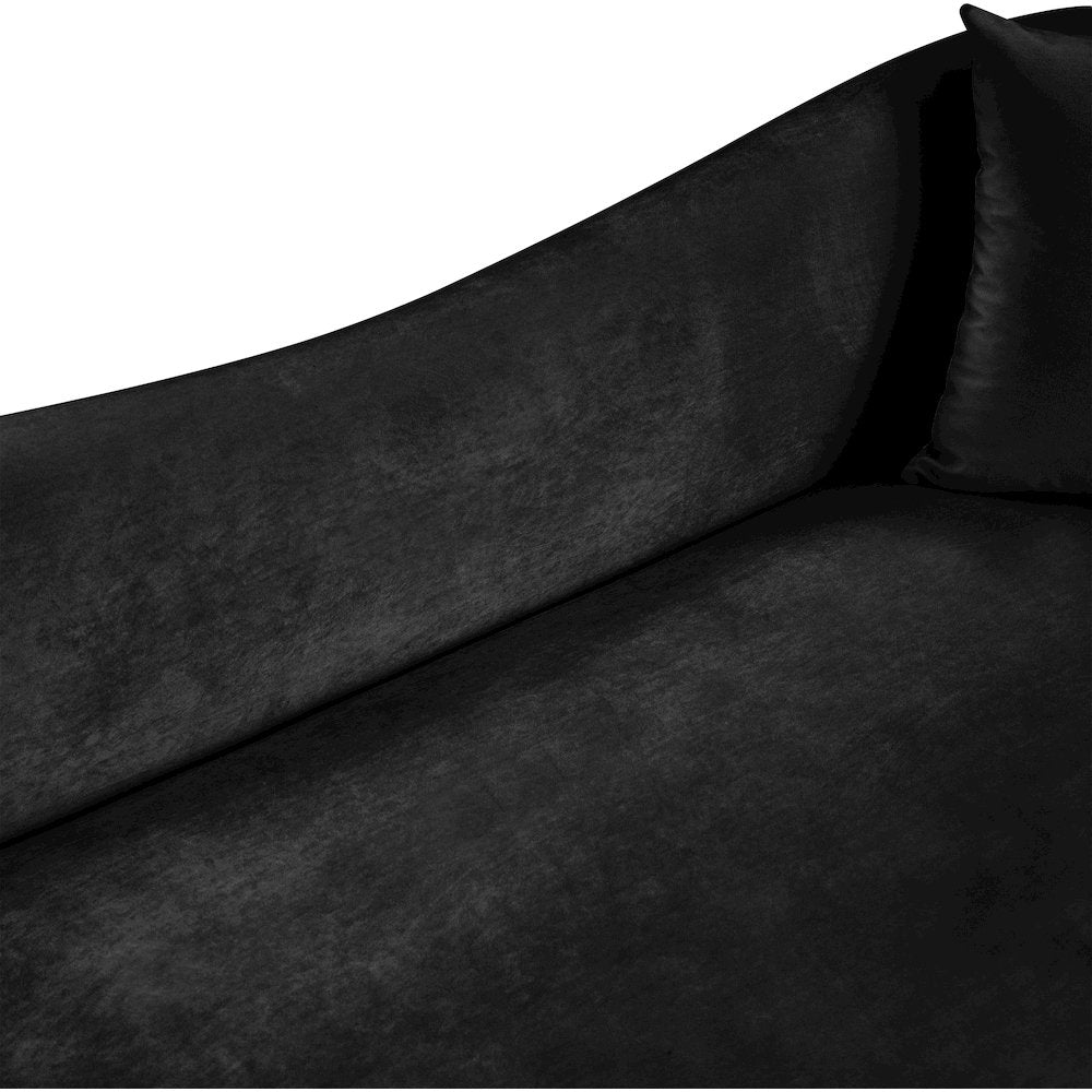 Destin Black Velvet Loveseat
