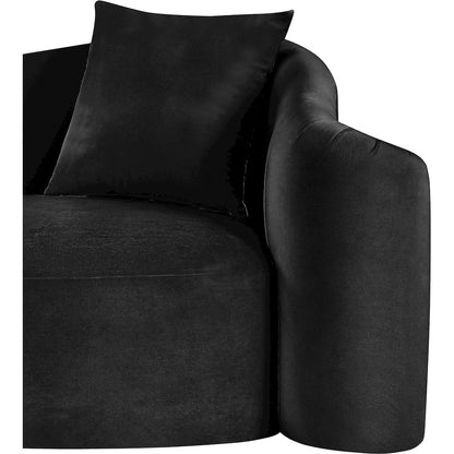 Destin Black Velvet Sofa