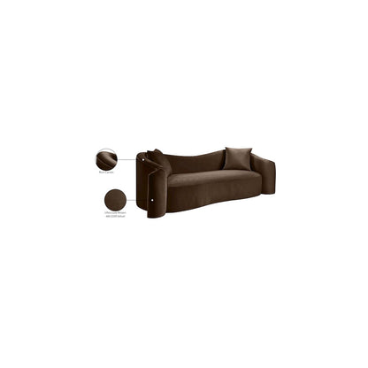 Destin Brown Velvet Sofa