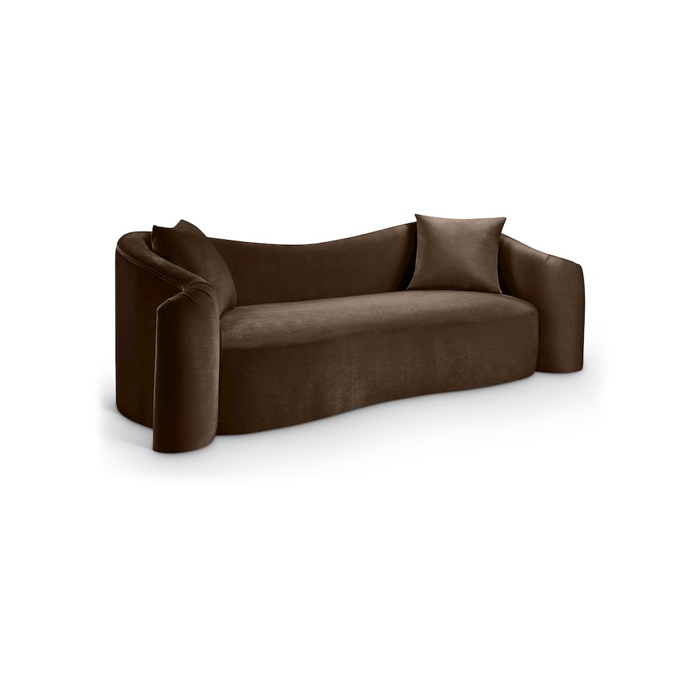 Destin Brown Velvet Sofa
