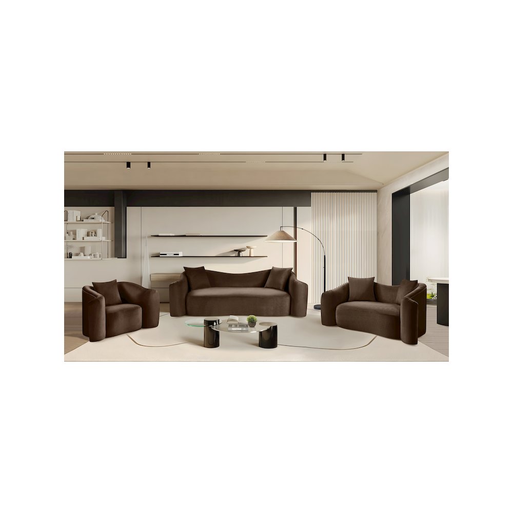 Destin Brown Velvet Sofa