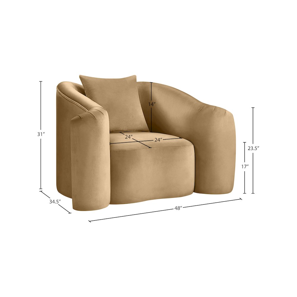 Destin Camel Velvet Chair