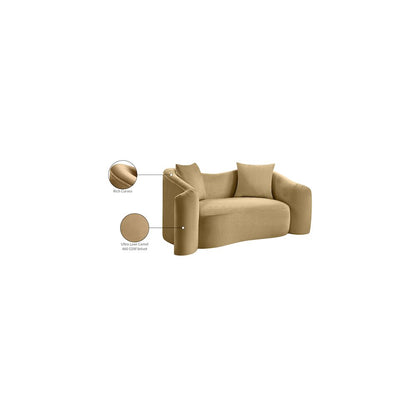 Destin Camel Velvet Loveseat