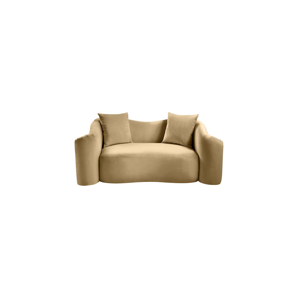 Destin Camel Velvet Loveseat