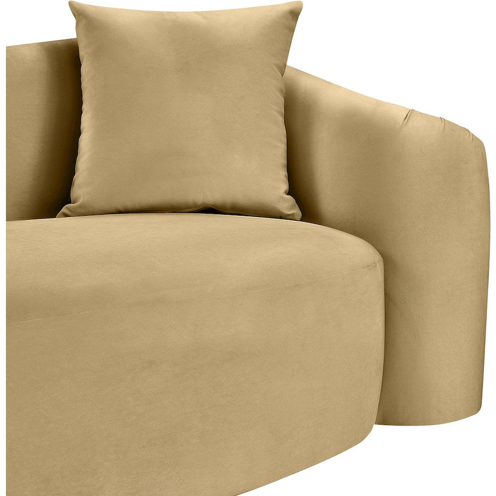 Destin Camel Velvet Loveseat