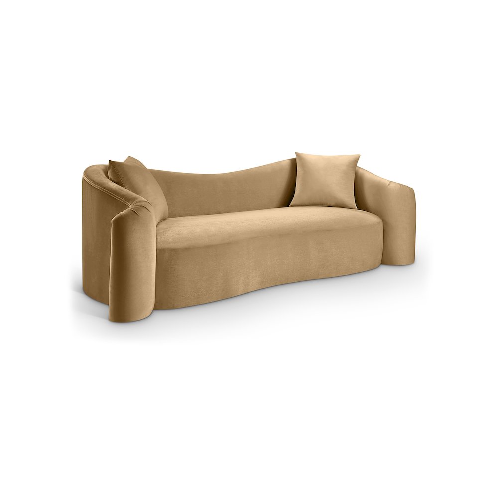 Destin Camel Velvet Sofa
