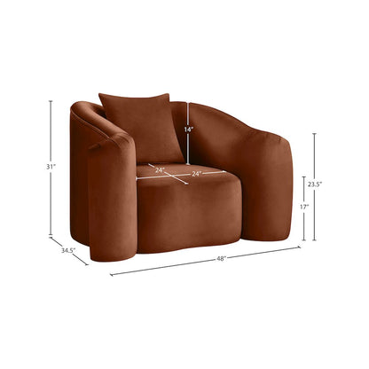 Destin Cognac Velvet Chair