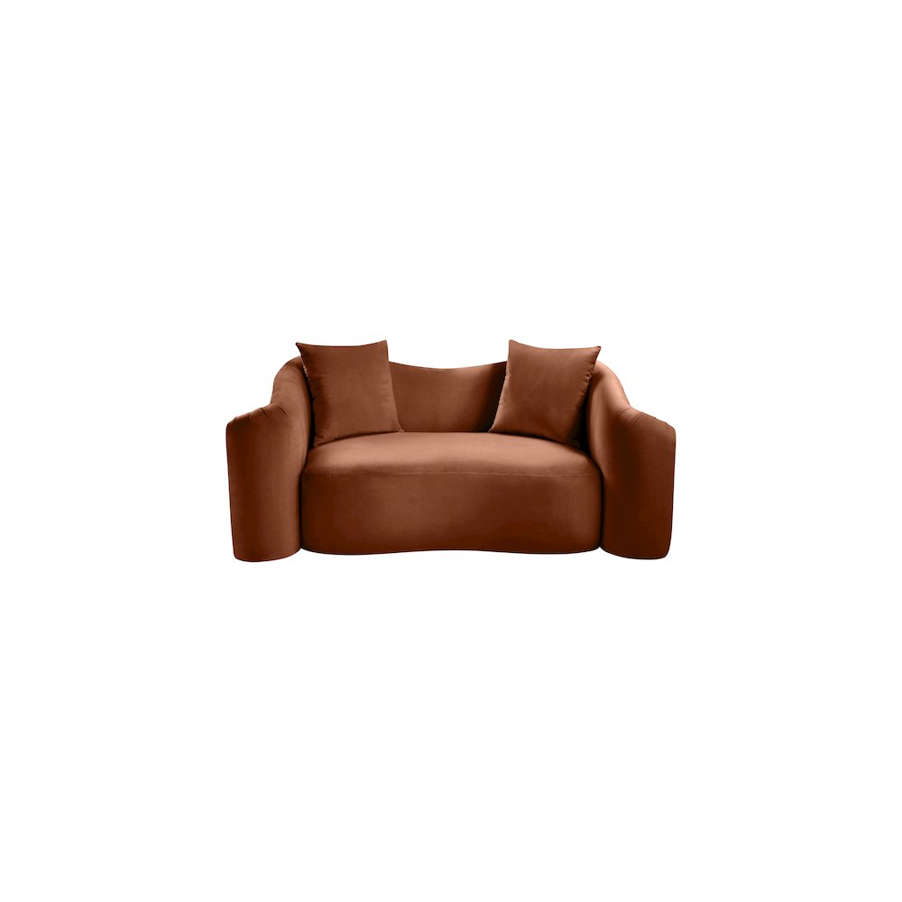 Destin Cognac Velvet Loveseat