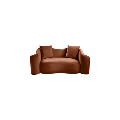 Destin Cognac Velvet Loveseat