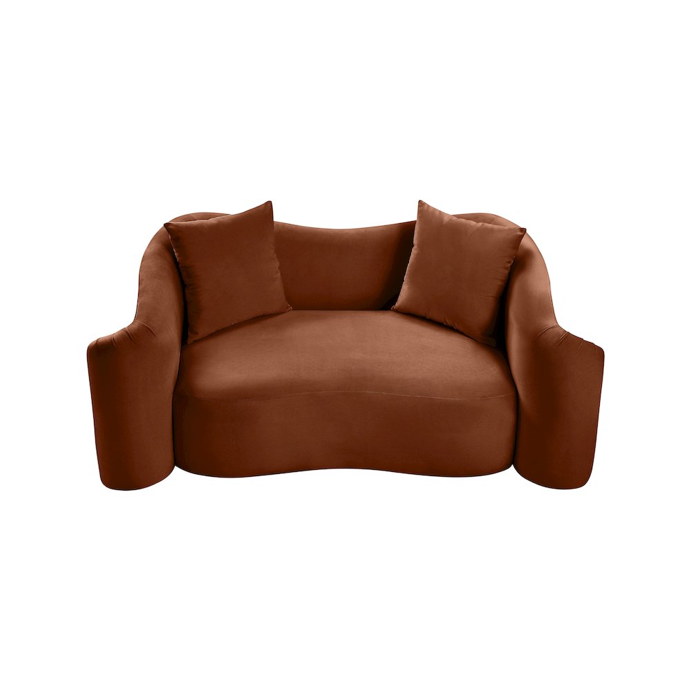 Destin Cognac Velvet Loveseat