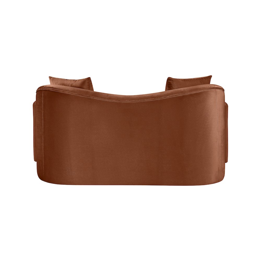 Destin Cognac Velvet Loveseat