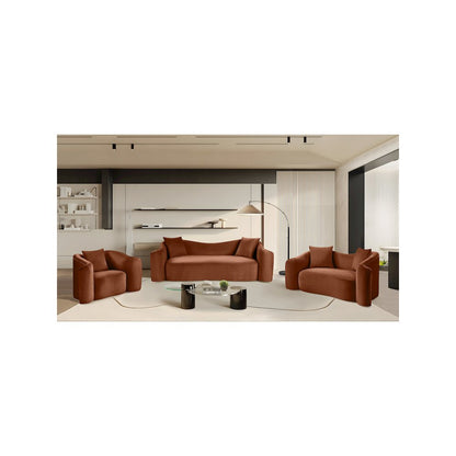Destin Cognac Velvet Loveseat