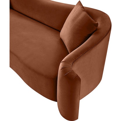 Destin Cognac Velvet Sofa