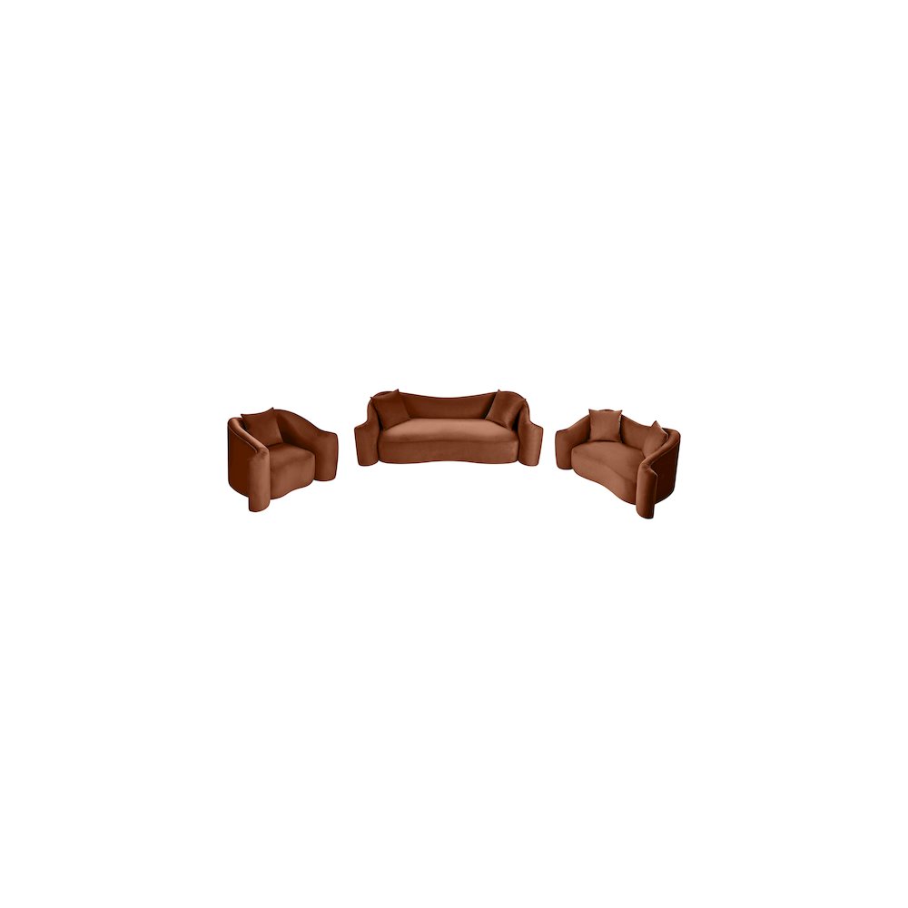 Destin Cognac Velvet Sofa