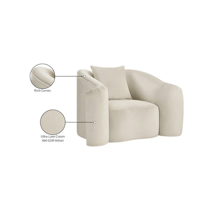 Destin Cream Velvet Chair