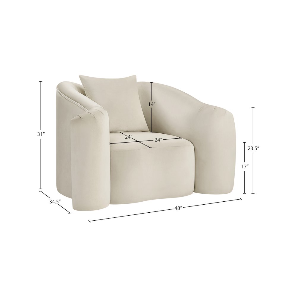 Destin Cream Velvet Chair