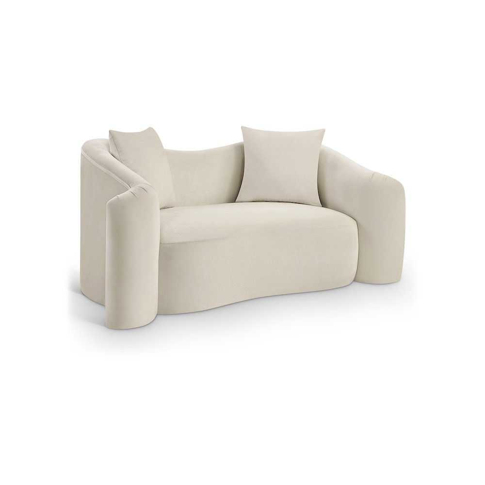 Destin Cream Velvet Loveseat