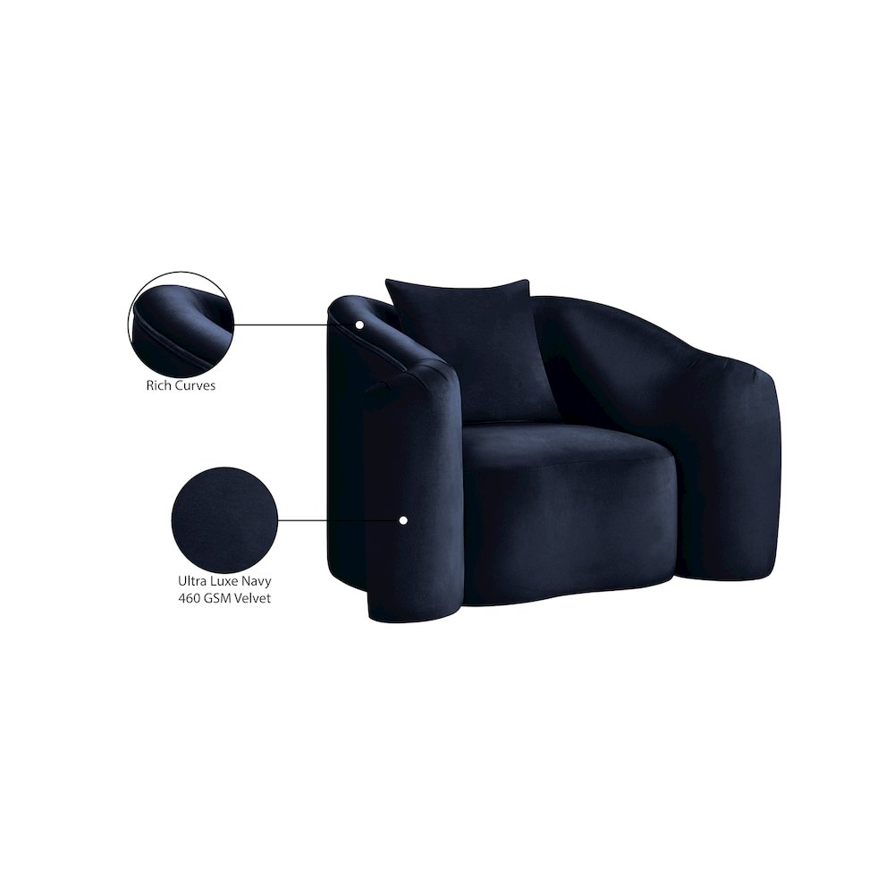 Destin Navy Velvet Chair