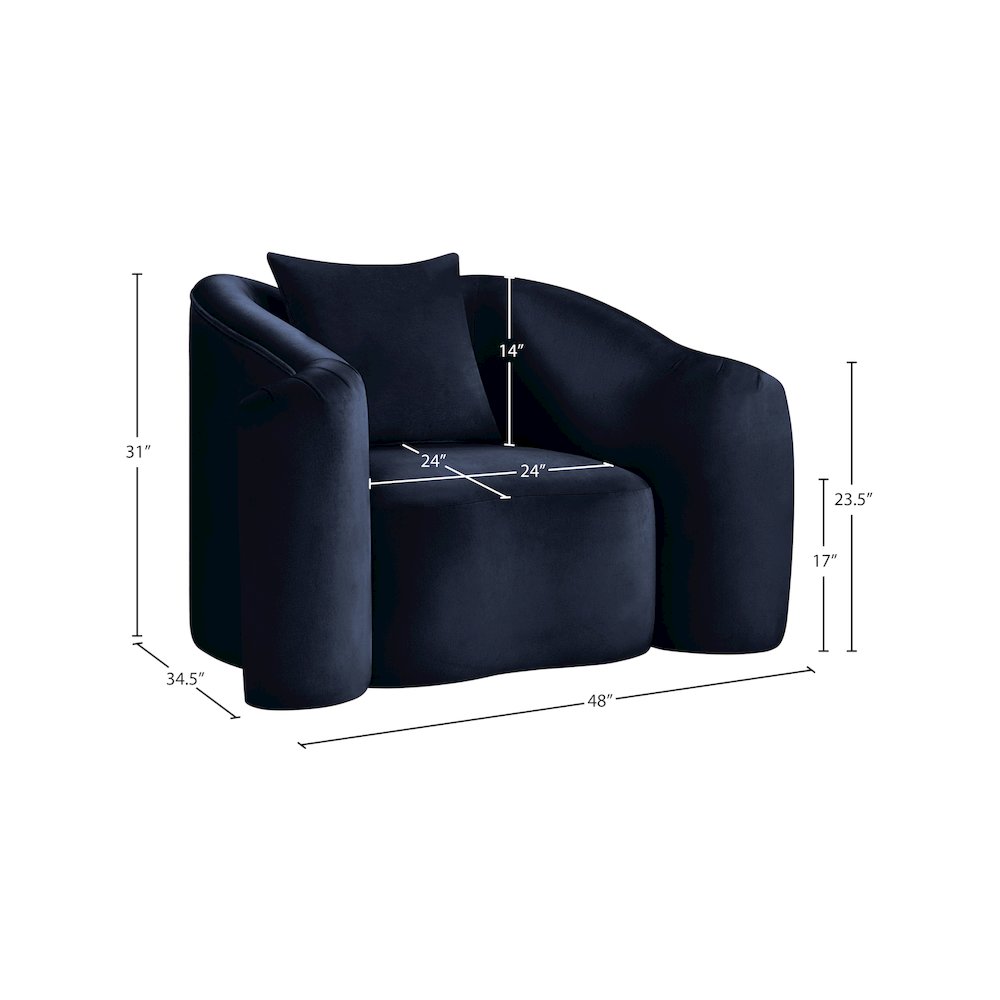 Destin Navy Velvet Chair