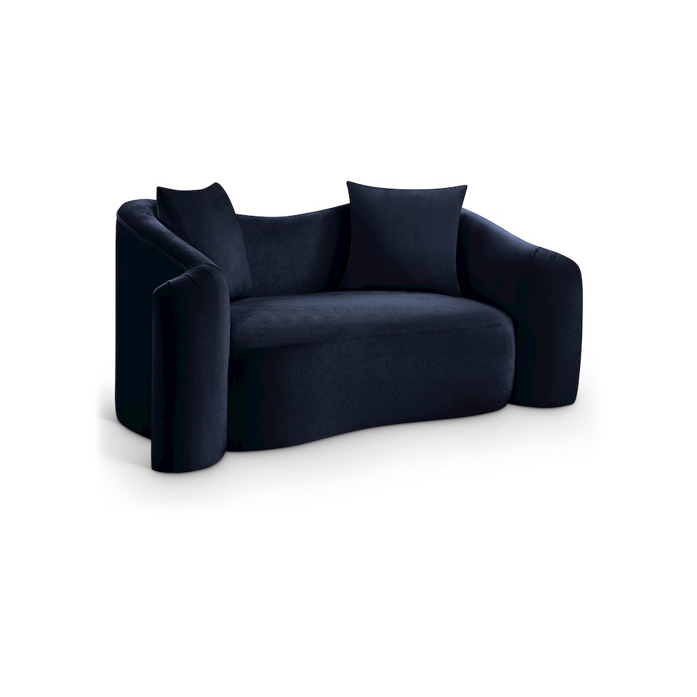 Destin Navy Velvet Loveseat