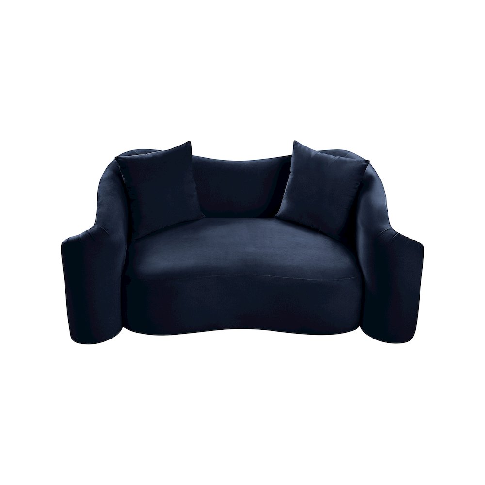 Destin Navy Velvet Loveseat