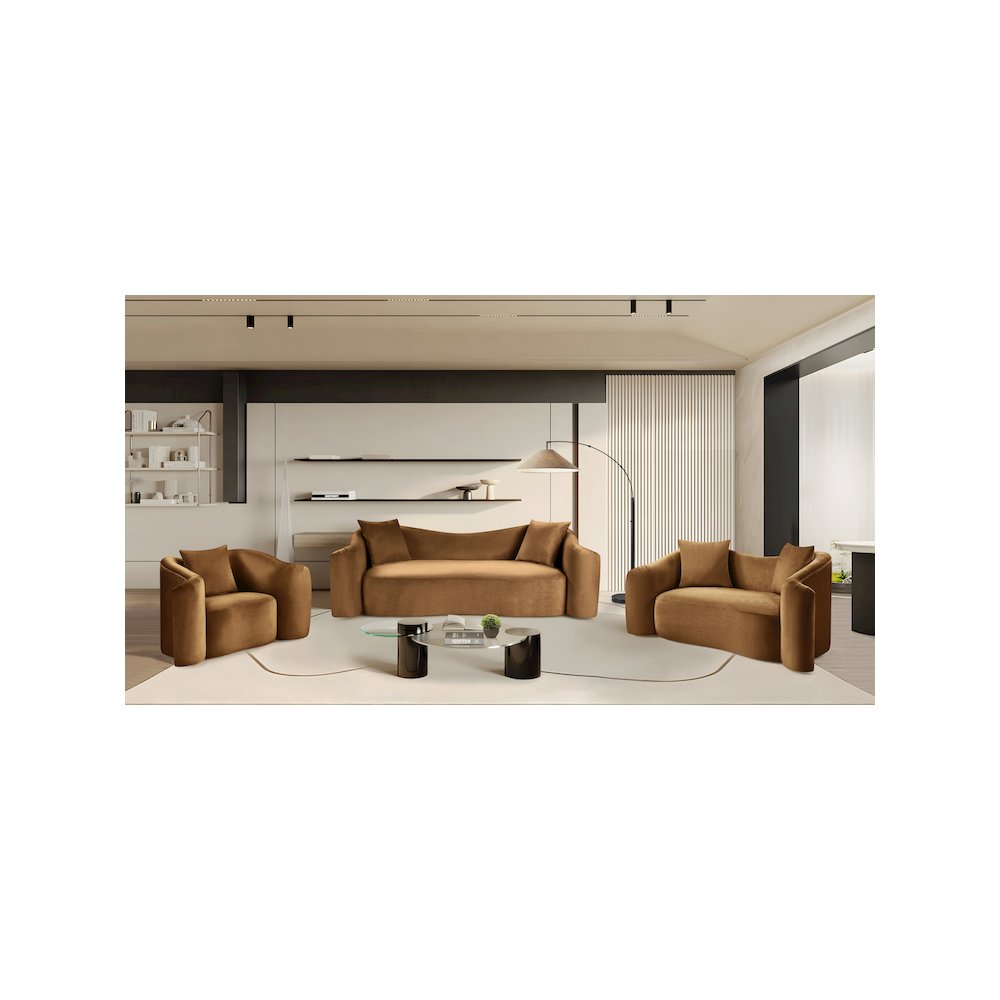Destin Saddle Velvet Loveseat