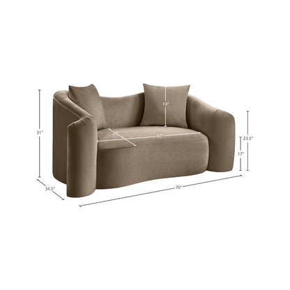 Destin Taupe Velvet Loveseat