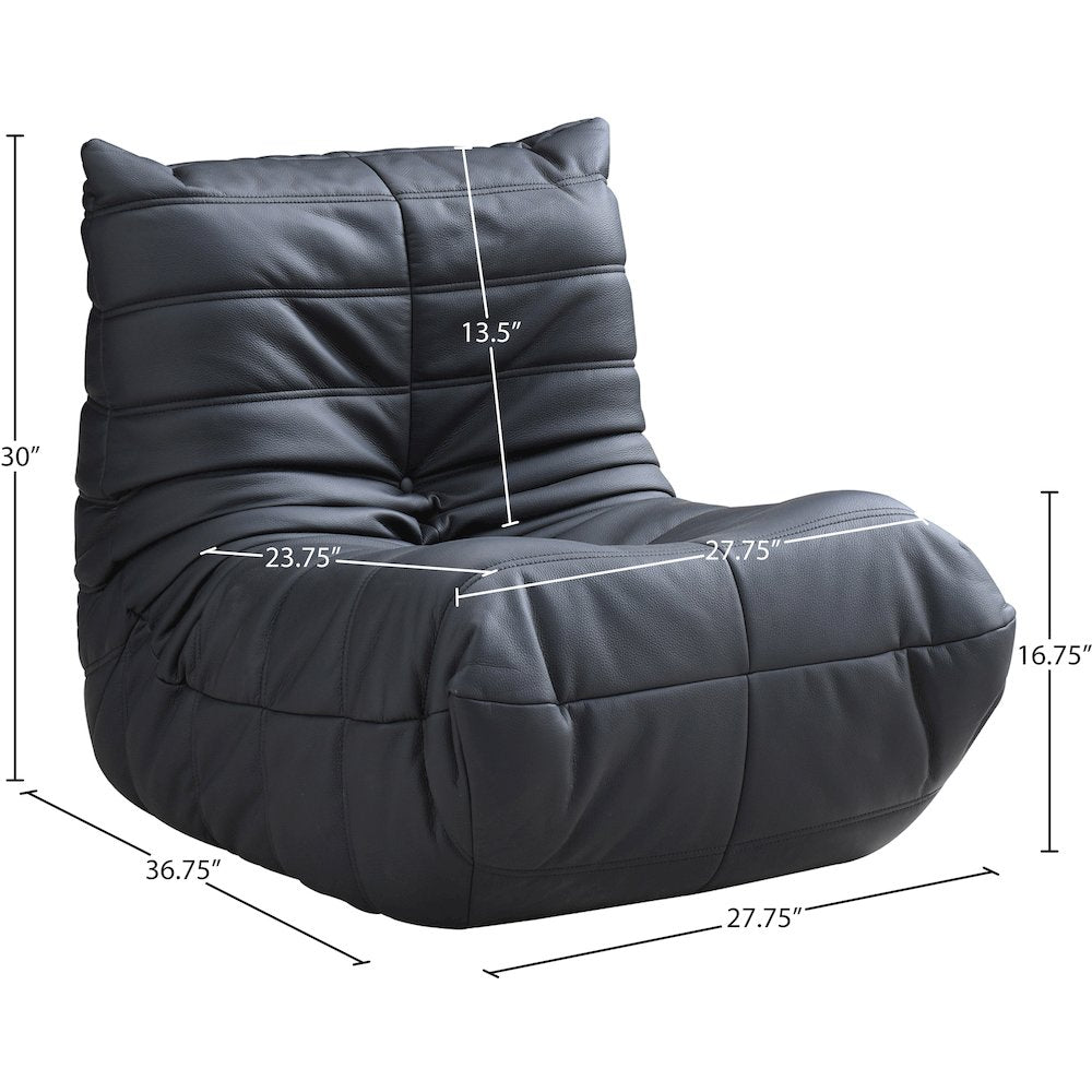 Relax Black Vegan Leather Upholstered Chair
